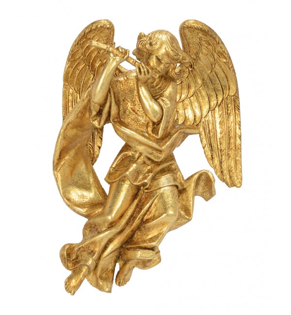 Ange avec une flute (467), feuille d'or H 17 cm