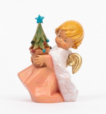 Ange avec un sapin (142), H 10,5 cm