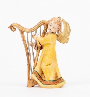 Ange avec une harpe (161) coloration porcelaine, H 12 cm