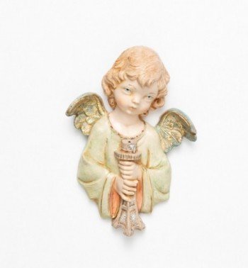Ange avec une chandelle (165) coloration porcelaine, H 20 cm