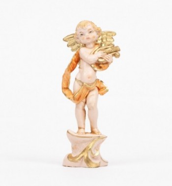 Ange avec une lyre (262) coloration porcelaine, H 12 cm