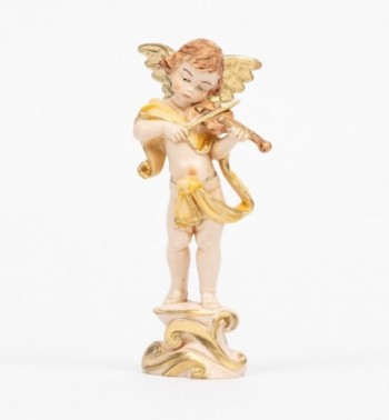Ange avec un violon (263) coloration porcelaine, H 12 cm