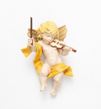 Ange avec un violon (366) coloration porcelaine, H 22 cm