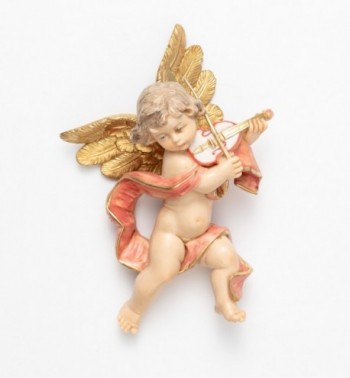 Ange avec un violon (566) coloration porcelaine, H 17 cm