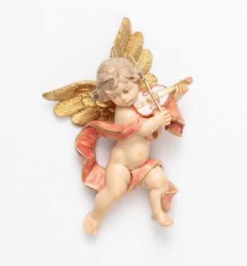 Ange avec un violon (566) coloration porcelaine, H 17 cm
