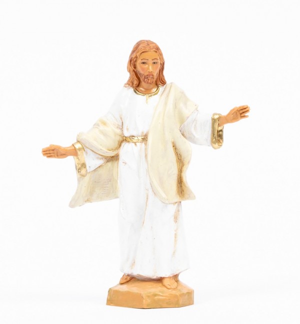 Le Christ Ressuscité drapé en blanc (584), H  12 cm