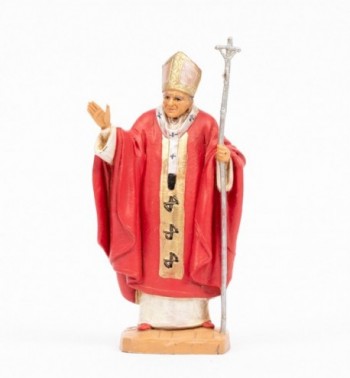 Pape Jean-Paul II (648) en soutane rouge, H 13 cm