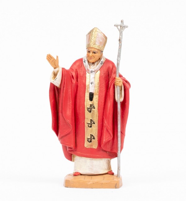 Pape Jean-Paul II (648) en soutane rouge, H 13 cm