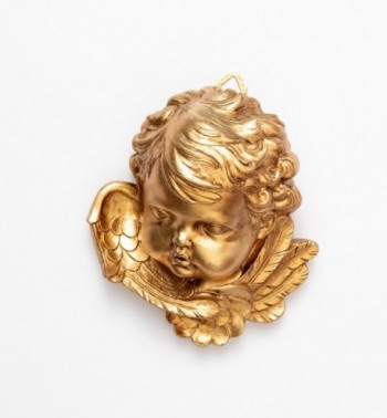 Tête d’Ange, feuille d'or côté droit (680), feuille d'or H 19 cm