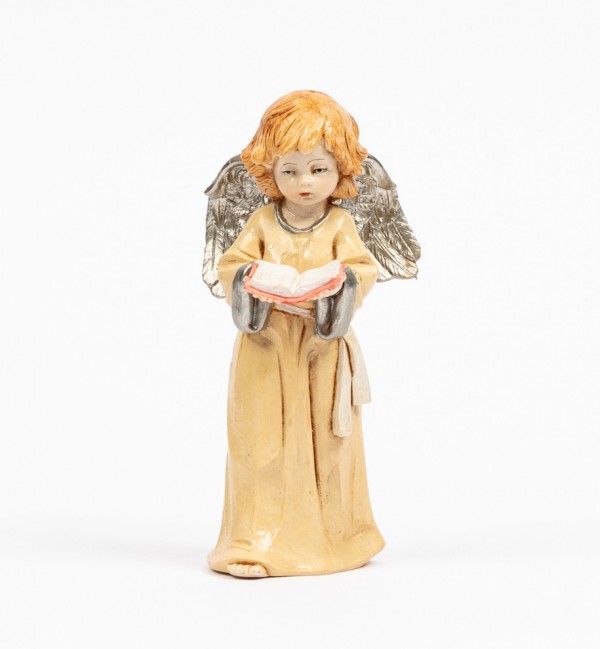 Ange avec un livre (838) coloration porcelaine, H 15 cm
