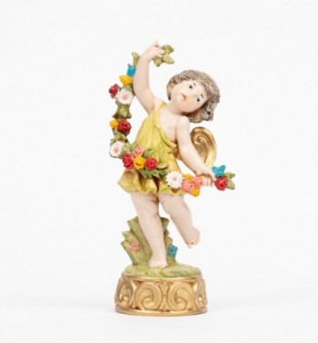 Ange au printemps (851) coloration porcelaine, H 12 cm