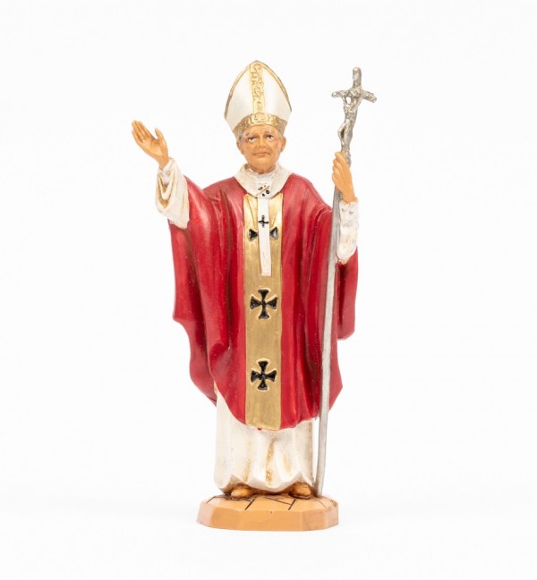 Pape Jean-Paul II (1116) en soutane rouge, H 18 cm