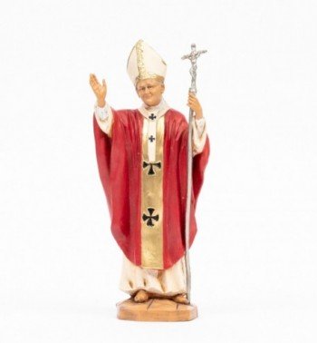Pape Jean-Paul II (1117) en soutane rouge, H 23 cm