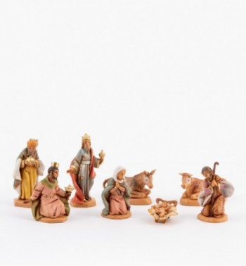 Naissance de Jésus, 8 éléments pour crèche 6,5 cm