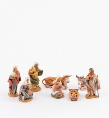 Naissance de Jésus, 8 éléments pour crèche 9,5 cm