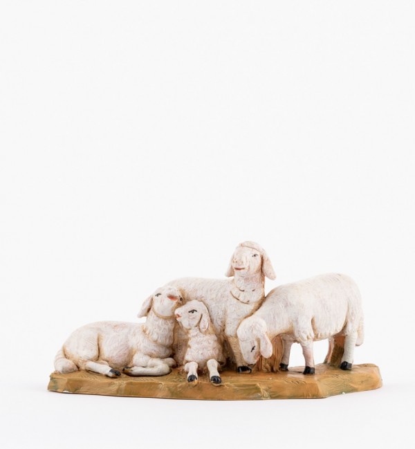 Troupeau de moutons pour crèche 12 cm