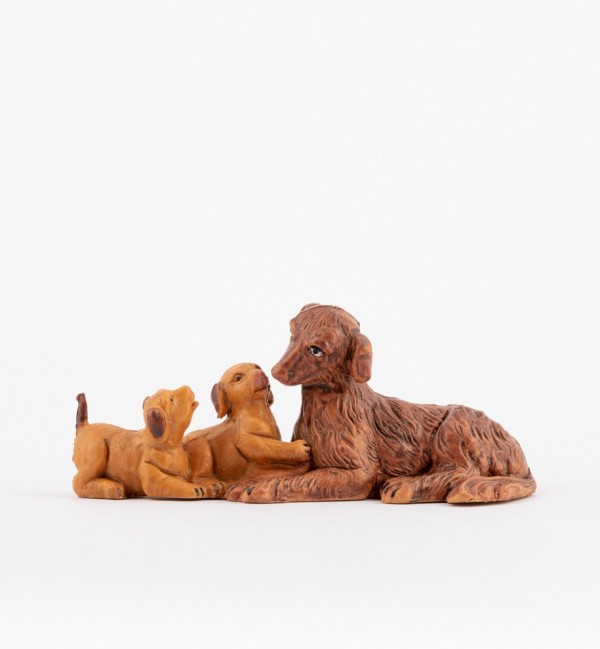 Famille de chiens pour crèche 12 cm