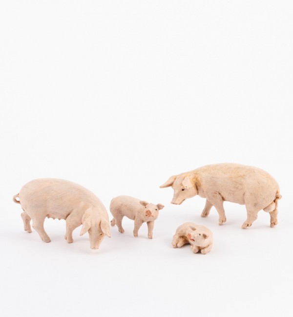 Famille de cochons pour crèche 12 cm