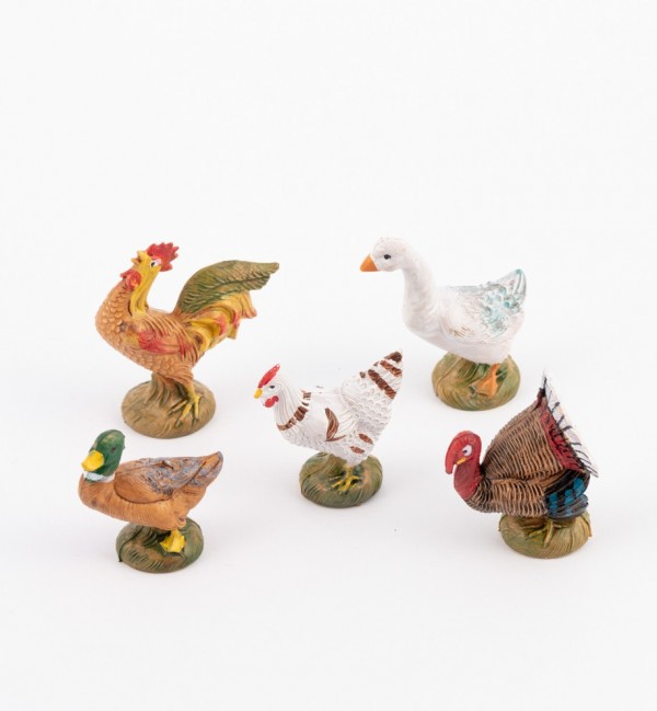 Poules et autres volailles pour crèche 11 cm et 12 cm