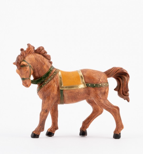 Cheval marron pour crèche 12 cm