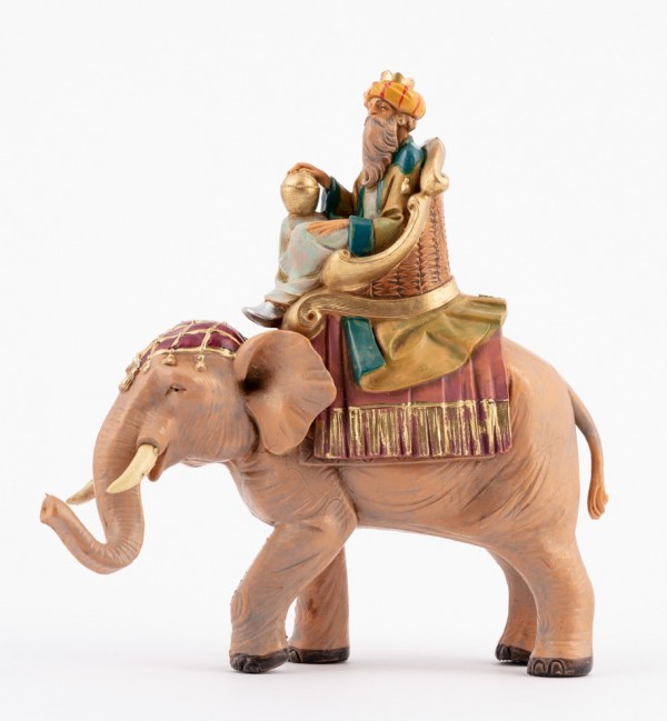 Roi Mage sur un éléphant pour crèche 12 cm