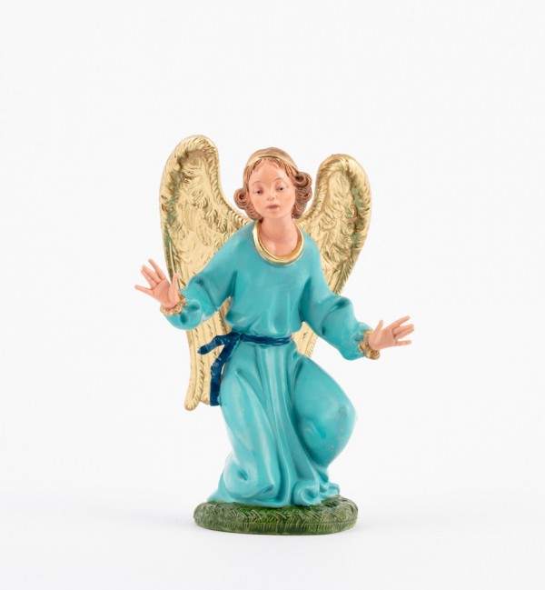 Ange agenouillé pour crèche couleurs traditionelles 19 cm