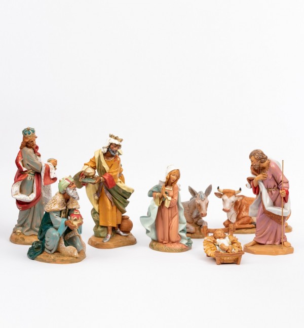 Naissance de Jésus, 8 éléments pour crèche 30 cm