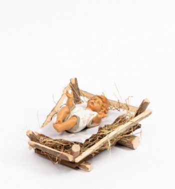 L’Enfant et le berceau en bois pour crèche 52 cm