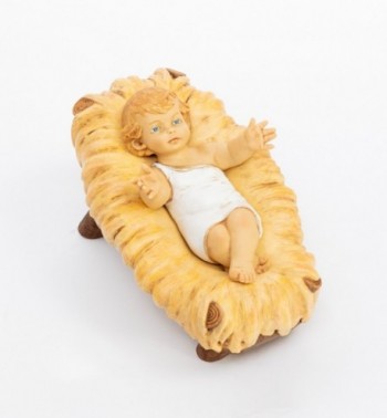 L’Enfant et le berceau en résine pour crèche 85 cm