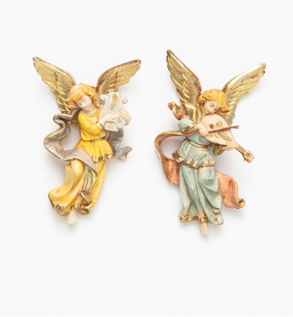 Anges (889-9) coloration porcelaine, H 8 cm