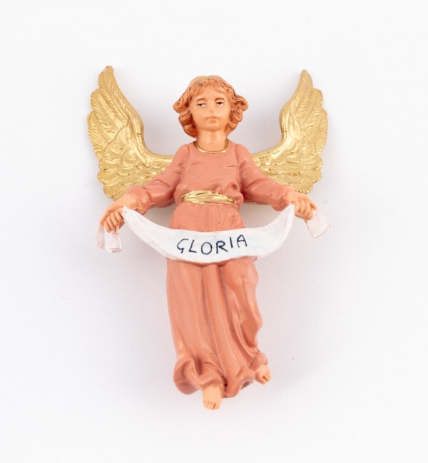 Ange de la Gloire Triomphante pour crèche couleurs traditionelles 10 cm