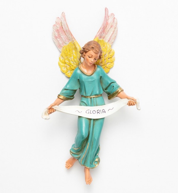 Ange de la Gloire Triomphante pour crèche couleurs traditionelles 30 cm