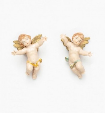 Anges volants (1-2) coloration porcelaine, H 6 cm