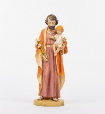 Saint-Joseph avec l’Enfant en résine, H 50 cm