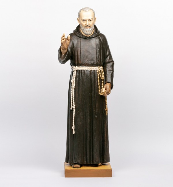 Padre Pio en résine, H 100 cm