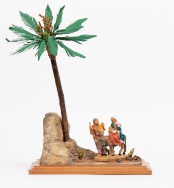 Scène de fuite d'Egypte avec personnages, H 12 cm