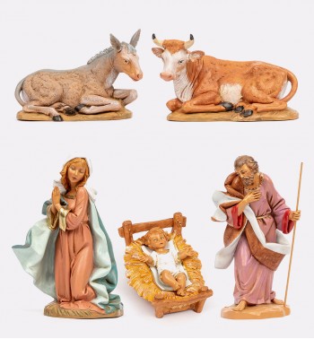 Naissance de Jésus, 5 éléments pour crèche 30 cm