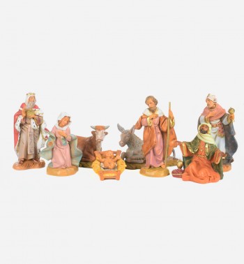 Naissance de Jésus, 8 éléments pour crèche 12 cm