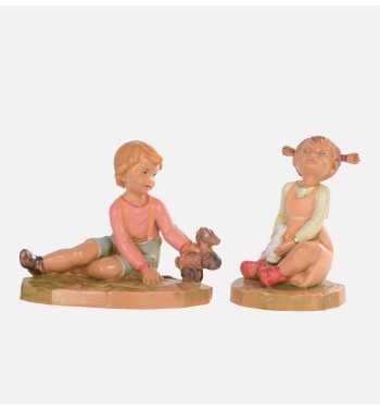 Bergers (725-727) pour crèche 12 cm avec boîte lithographiée
