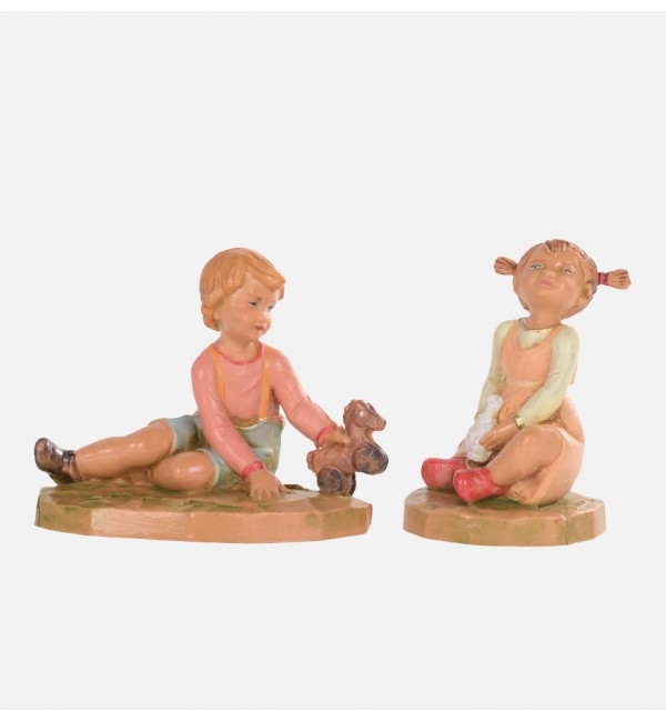 Bergers (725-727) pour crèche 12 cm avec boîte lithographiée