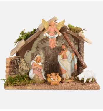 Etable n° 39/L avec 5 éléments de crèche 9,5 cm