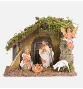 Etable n° 58/L avec 5 éléments de crèche 9,5 cm