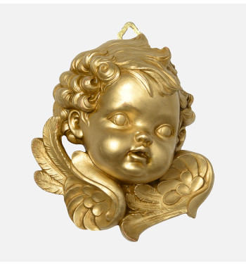 Tête d’Ange, côté gauche (679), doré H 19 cm